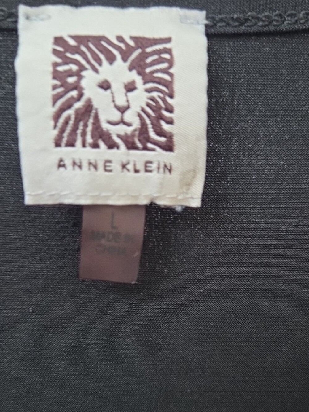 Anne Klein Black Sleeveless Tank with Gold Emblem Large Peekaboo Accent - Picture 6 of 7